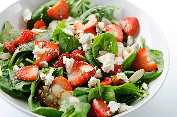 Strawberry Spinach Salad with Feta and Almonds